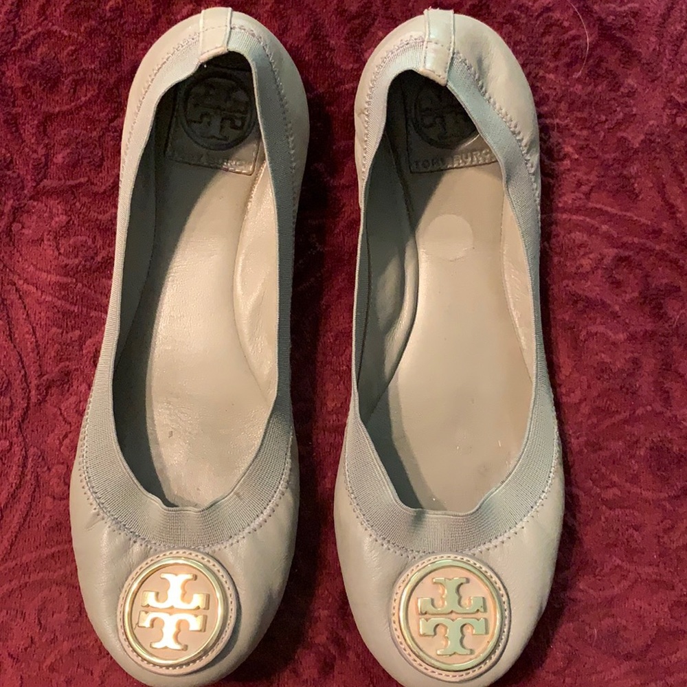 Tory Burch leather ballet flats gray 8.5
